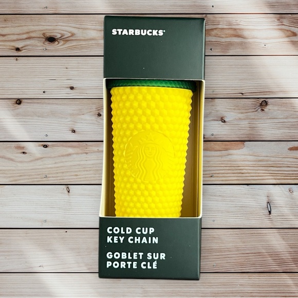 STARBUCKS KEYCHAIN Studded PINEAPPLE Cold Cup HAWAII Collection EXCLUSIVE NIB - Picture 3 of 5